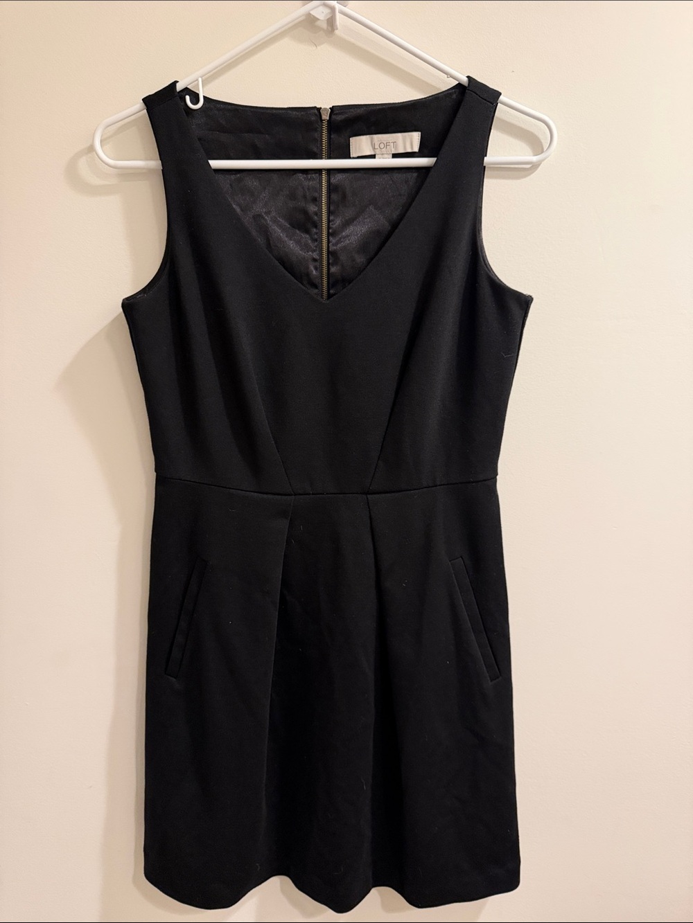 LOFT Black Sleeveless V-Neck Mini Dress